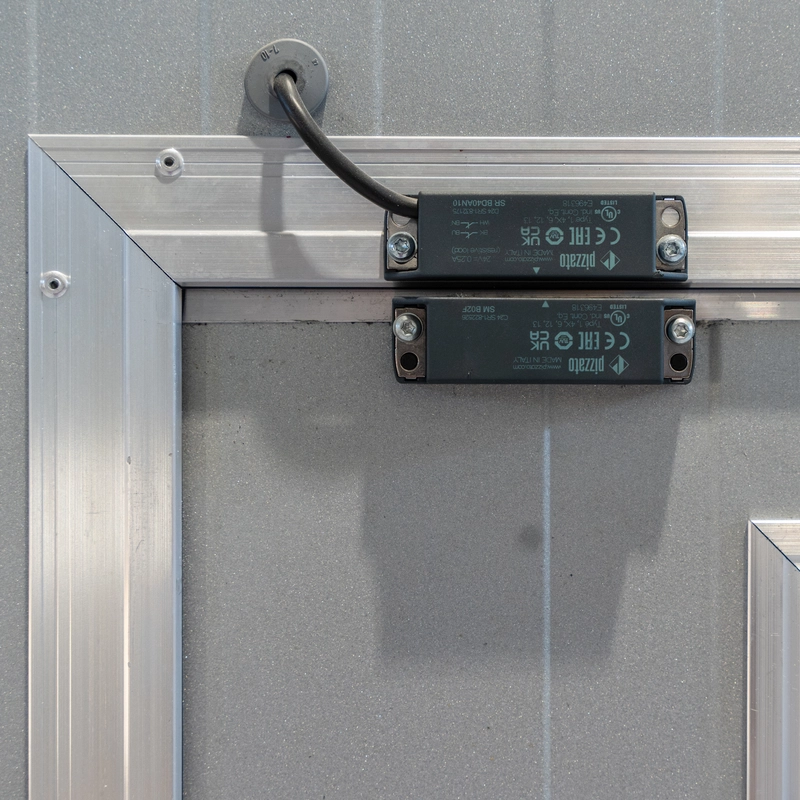 Close up of pedestrian door switch, for security